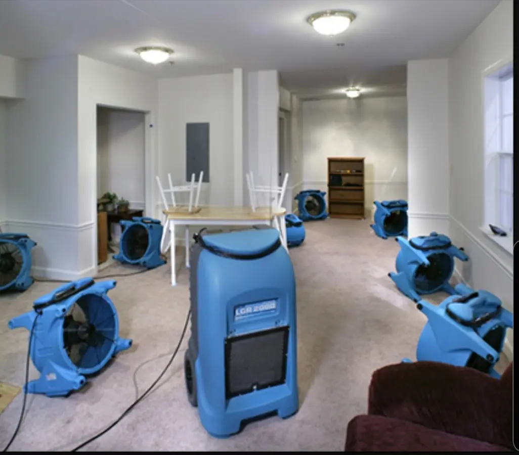 Air movers and dehumidifier setup for Water Extraction & Removal in Euless